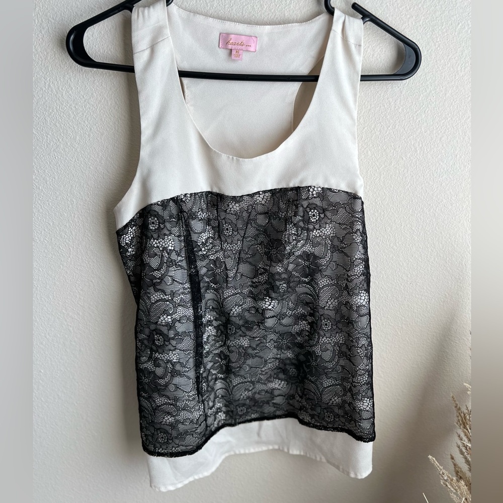Black and White Lace Tank